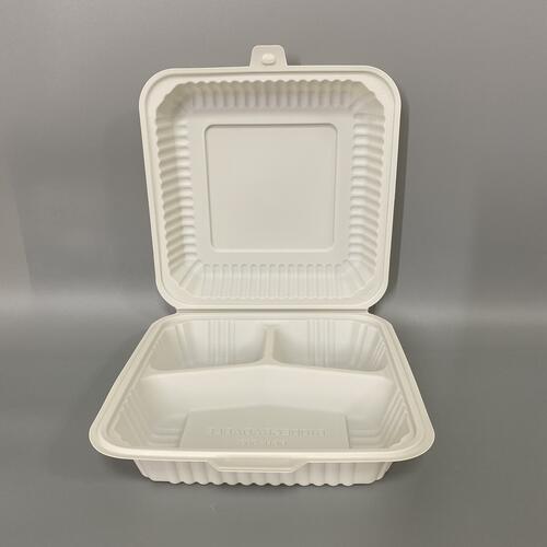 1200ml 3-Compartment Cornstarch Food Container product image showing cornstarch tableware for foodservice packaging