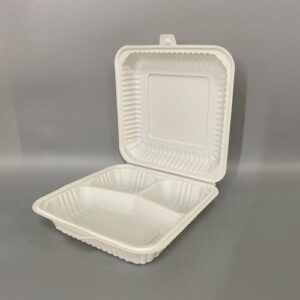 1200ml 3-Compartment Cornstarch Food Container product image showing cornstarch tableware for foodservice packaging