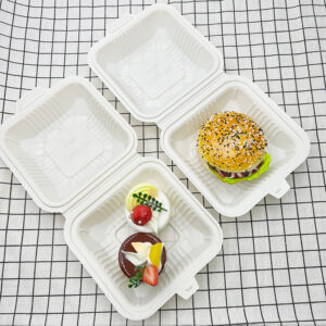 6-inch Cornstarch Clamshell Container product image showing cornstarch tableware for foodservice packaging
