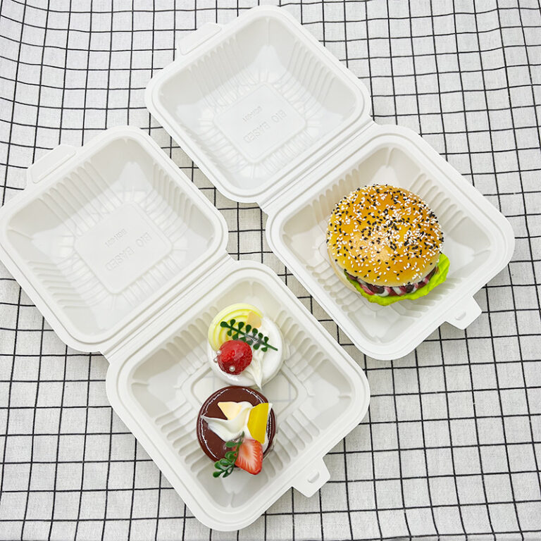 6-inch Cornstarch Clamshell Container product image showing cornstarch tableware for foodservice packaging