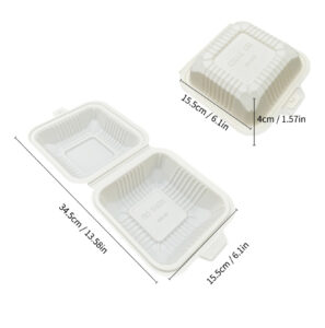 6-inch Cornstarch Clamshell Container product image showing cornstarch tableware for foodservice packaging