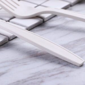 Cornstarch Disposable Fork product image showing cornstarch tableware for foodservice packaging