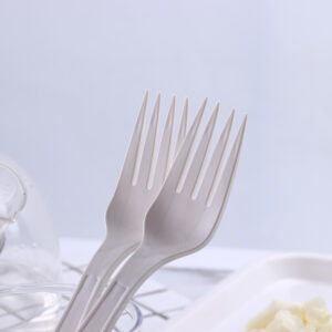 Cornstarch Disposable Fork product image showing cornstarch tableware for foodservice packaging