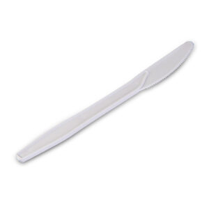 Clear Cornstarch Disposable Knife product image showing cornstarch tableware for foodservice packaging
