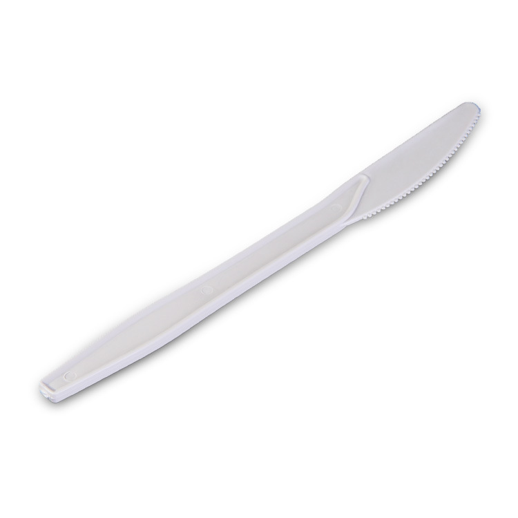 Clear Cornstarch Disposable Knife product image showing cornstarch tableware for foodservice packaging