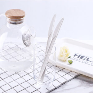 Clear Cornstarch Disposable Knife product image showing cornstarch tableware for foodservice packaging