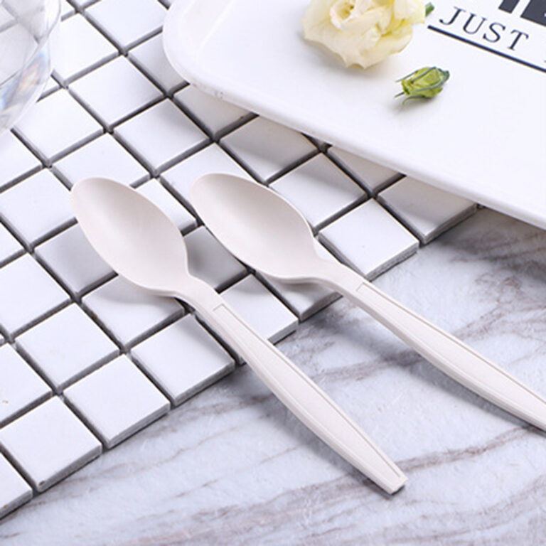 Individually Wrapped Cornstarch Spoon product image showing cornstarch tableware for foodservice packaging
