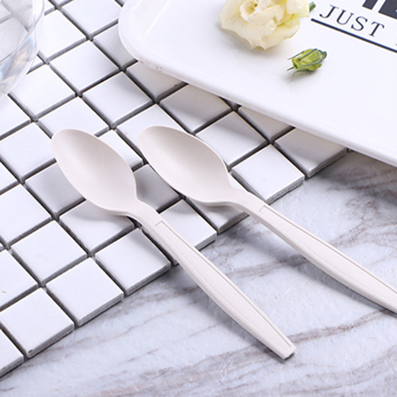 Individually Wrapped Cornstarch Spoon product image showing cornstarch tableware for foodservice packaging