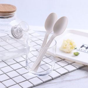 Individually Wrapped Cornstarch Spoon product image showing cornstarch tableware for foodservice packaging